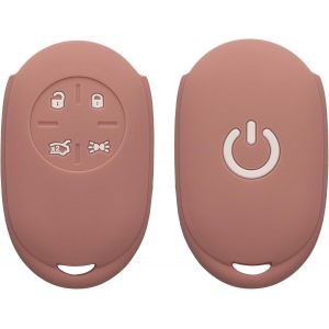 ERYI-Accessoire Clé De Voiture Compatible Avec Fiat 500E Clé De Voiture À 4 Boutons - Coque En Silicone Souple Pour Clef De Voiture Rose Vintage - Neuf