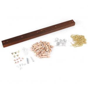 Hjlian Support Photo Suspendu En Cristal Avec Pinces En Bois, Decoration Murale Pour Maison, Bureau, Chambre, Dortoir, Marron - Neuf