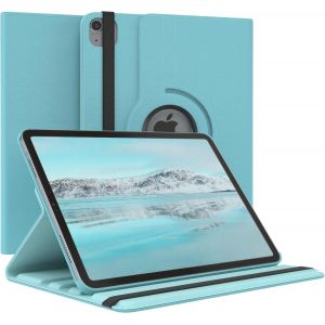 Kal-- &Eacute;tui Pour Tablette Ipad Air 4 / Air 5 10,9"" Housse De Protection Smart Cover Support Rotatif Pochette Pliante 360&deg; Pivotante Avec Fonction Stand Cuir Synth&eacute;tique Bleu - Neuf