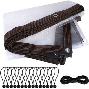 Cfus-Bâche Imperméable Transparente Avec ?illets, 3 X 4 M, Bache Transparente Exterieur, Bache De Protection Pour Meubles De Jardin, Terrasse, Bache Poulailler, Avec Corde De Liaison - Neuf