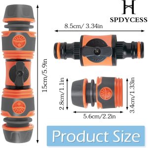 ASFASFq-3 Pièces Connecteur de Tuyau avec Raccord, Raccord Rapide de 12 mm Eau, Embout Tuyau Arrosage, Adaptateur de Tuyau¿Pièces de Rechange pour Raccords de Tuyaux pour Jardin et Maison - Neuf