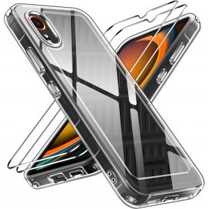 KWEX-Anti-Jaunissement HD Clair Coque pour Samsung Galaxy Xcover 7 / Xcover7 avec 2 Pi&egrave;ces Verre Tremp&eacute;, [Protection Militaire] Transparente &Eacute;tui de Protection Antichoc Mince Bumper Housse - Neuf