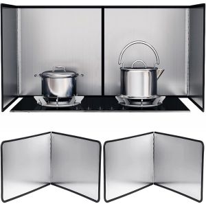 Subzonal-Plaque Anti-Projections De Cuisson Protection D'&eacute;cran Anti-&Eacute;claboussures, Pliable Splatter Garde D'huile En Acier Inoxydable, Anti-Adh&eacute;sif Pour Un Nettoyage Facile - 40 X 30 Cm - 2 Packs - Neuf
