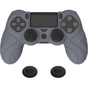 Protection Manette Pour Ps4,Coque Manette Pour Ps4 Pro,Coque En Silicone Pour Ps4 Slim,Housse Manette Ergonomique Avec Capuchon Joystick Pour Ps4-Gris(Guardian Edition) - Neuf