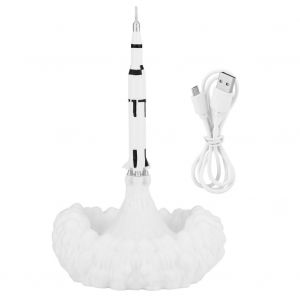 HJLIAN Lampe navette spatiale imprimee en 3D, USB, LED, veilleuse pour enfants et bebes, decoration de chambre, 110-220 V, 28 cm, type I - Neuf