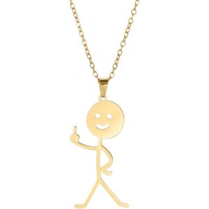 Kal-Dr&ocirc;le Smiley Doigt Du Milieu Graffiti Pendentif Collier Personnalis&eacute; Gestes Cool Collier Punk Cr&eacute;atif Unique &Agrave; La Main D&eacute;claration Amiti&eacute; Bijoux Femmes Hommes - Neuf