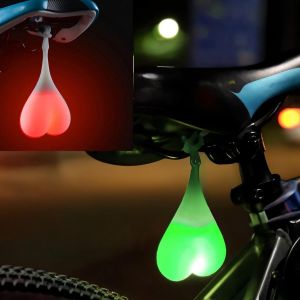 Feux Arrière De Boule De Vélo,2pcs Lumières D'avertissement De Coeur De Vélo,Lampe D'oeuf Led Essentielle De Nuit,Imperméable-Rouge,Vert - Neuf