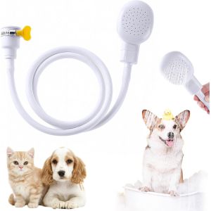 JGD-Robinet de douche pour baignoire, fixation de douche simple &agrave; pousser sur le tuyau de douche en caoutchouc et la t&ecirc;te de lavage &agrave; la main, accessoire de douche portable pour animaux de compagnie - Neuf