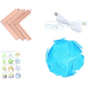 Kalanka-20pcs En Plastique Usb Diy Puzzle Lampe De Bureau ?Pissage Veilleuse Avec Kit De Base En Bois - Bleu - Neuf