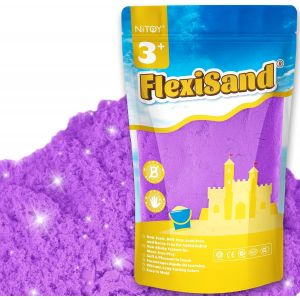 ERYI-Flexisand Sable De Jeu, 1 Kg, Ne Sèche Jamais - Pour Enfants De 3 Ans Et Plus - Recharge En Vrac Pour Jouets Sensoriels - Idéal Pour Façonner, Presser Et Mouler - Violet - Neuf