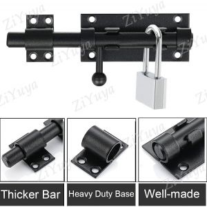 Verrou De Porte Coulissante En Acier Inoxydable 304 Avec Trou De Cadenas, Loquet De S&eacute;curit&eacute;, Loquet De Porte, Verrou De Porte Pour Portail, Jardin, Cabanon, Serrure Porte Coulissante 196mm - Neuf