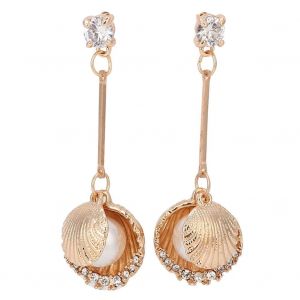 Mode Femmes &Eacute;l&eacute;gant Long Shell Faux Perle Boucles D'oreilles Alliage Boucles D'oreilles Bijoux - Neuf