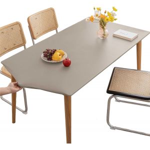 Sjzg-Nappe De Table Lavable, Imperm&eacute;able Et &Eacute;lastique, En Vinyle Ajust&eacute;, Rectangulaire, Pour Cuisine, Int&eacute;rieur, Ext&eacute;rieur, Pique-Nique, Camping, Gris Clair, 80 X 120 Cm - Neuf