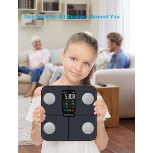 Balance P&egrave;se Personne Balance Connect&eacute;e Imp&eacute;dancem&egrave;tre Avec Affichage Va 15 Donn&eacute;es Corporelles Et Fr&eacute;quence Cardiaque Pour App Andriod Et Ios Max. 180Kg/400Lb, Bleu - Neuf