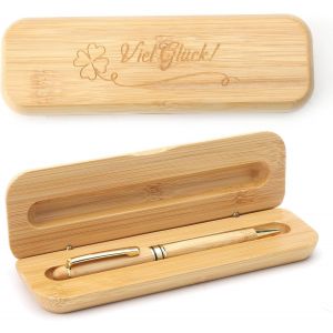 Kgabery-Wooden Ballpoint Pen-Success Gift Farewell New Job Back To School-Four Leaf Clover-Gift Box - Neuf