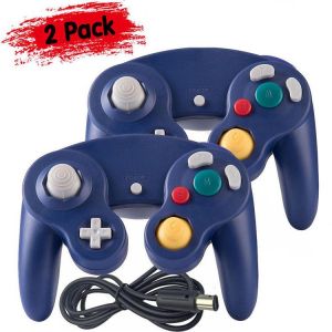 2 X Manette Contrôleur Pour Nintendo Gamecube Gc & Wii - Bleu - Neuf