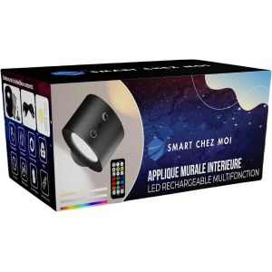 Applique Murale Led Sans Fil &iquest; Double T&ecirc;te Rechargeable Usb-C, Dimmable 360&deg; Avec T&eacute;l&eacute;commande Et Contr&ocirc;le Tactile &iquest; Lampe De Chevet Multicolore, Lumi&egrave;re D'ambiance Pour Chambre Et Salon (Noire) - Neuf