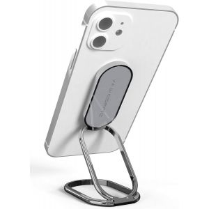 Kalanka-Support Pour Smartphone, Rotation À Double Sens Téléphone En Métal Rotation À 540° Compatible Pour Divers Téléphones Mobiles Les Smartphones - Gris Foncé - Neuf