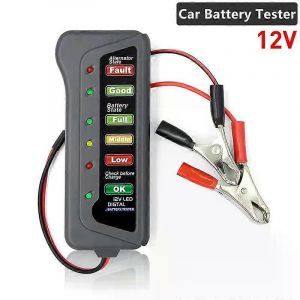 Testeur de batterie Testeur d'alternateur numérique 6 LED pour les lumières détecter l'affichage Testeur de batterie de voiture Outil d'analyse 12V pour moto de voiture - Neuf