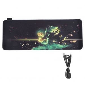 Tapis de souris RGB colore avec eclairage LED et cable USB pour PC, ordinateur portable et souris de jeu - Neuf