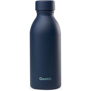 Qwetch - Bouteille Isotherme 500ml Vert Tilleul - Icon - Gourde Design Compacte Et &Eacute;l&eacute;gante Inox Recycl&eacute; - 24h Froid Et 12h Chaud - Etanche, Sans Bpa - Neuf