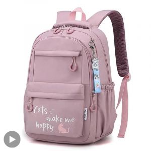 KALEC-Fille Sac D'École Sac À Dos Sac À Dos Pour Adolescent Femmes Enfants Femme Rose Cartable Primaire Haute Sac À Dos Classe Adolescents Enfant Enfants,Pink - Neuf