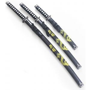 Set 3 Katanas Dragon Ep&eacute;e Sabre Katana Japonais Decoration Katana + Wakizashi + Tanto D&eacute;coration - Neuf