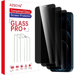 Kal-Protection D'écran Anti-Espion Pour Iphone 12 Pro Max, 3 Pièces Film Protection Écran De Confidentialité, Film De Protection En Verre Trempé, Compatible Coque, Anti-Rayures, Dureté 9h - Neuf