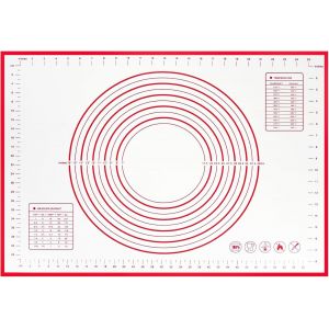 AYUHR-® Tapis de Patisserie, Tapis de Cuisson Silicone70 X 50 Cm, Tapis Patisserie pour éTaler La Pate, Coupe-PâTe, pour Macarons/Biscuits/PâTe à Pizza (Rouge) - Neuf