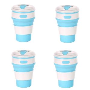 Bleu Clair Tasse De Voyage Pliable En Silicone-Tasse De Camping - Neuf