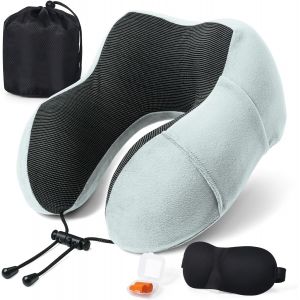 Oreiller de Voyage Avion Coussin Voyage Memoire Forme,Coussin de Voyage Soutien Confort T&ecirc;te Cou Menton,Oreiller Avion en Velours Doux,pour Avion,Voiture,Train,Bureau.[Z10] - Neuf