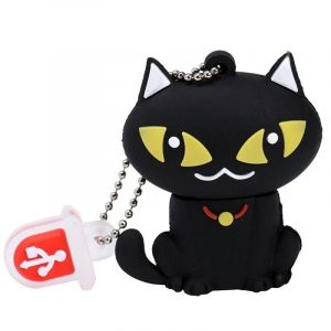KALPZ-Nouveau Dessin Animé Usb Clé Usb 64Gb Mignon Lapin Clé 32Gb Chat U Bâton 16Gb Clé 8Gb Pingouin Clé Mémoire Stockage Externe,Black Cat,128 Go - Neuf