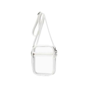 Sac transparent approuv&eacute; par le stade,sac &agrave; main transparent avec bandouli&egrave;re r&eacute;glable pour les sports de plein air,blanc - Neuf