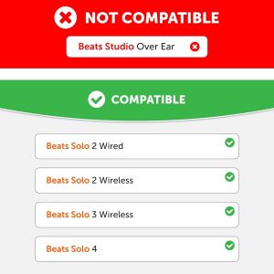 Coussinets Anti-Transpiration brevet&eacute;s pour Beats Solo 4, Solo 3 et Solo 2, fabriqu&eacute;s par Wicked Cushions | R&eacute;sistants &agrave; la Transpiration et lavables en Machine | Black - Neuf