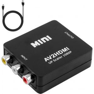 Mini Adaptateur Rca Vers Hdmi,Adaptateur Wii Hdmi Convertisseur Av Composite Cvbs Vers Hdmi 1080p/720p,Compatible Avec Caméra,Xbox,Ps1/Ps2,Wii,N64,Gamecube,Vhs,Lecteur Dvd,Tv Et Moniteur - Neuf