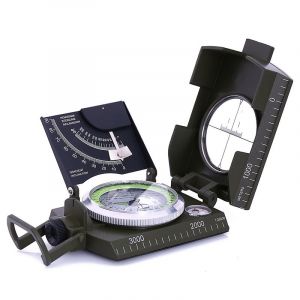 Boussole De Randonnée Militaire Professionnelle Avec Clinomètre, Boussole De Visée En Métal, Boussole De Navigation Avec Sac De Transport Pour Camping, Randonnée, Géologie - Neuf