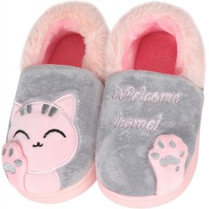 Bnhgc-Chat Doux Hiver Peluche Pantoufles En Coton Chaussons Fille Garcon Slip Sur Intérieure Maison Chaussure Accueil Slippers Anti-Dérapant Pour Femme Homme - Neuf
