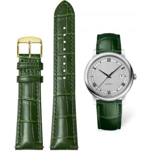 Bracelets De Montre Cuir Crocodile Grain Cuir V&eacute;ritable Souple Et Durable Bracelet De Remplacement En Acier Inoxydable M&eacute;tal Argent Or Boucle Hommes Dames Montre Bracelet (12mm-24mm) - Neuf