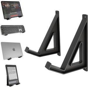 Support Mural Universel pour Tablette, Clavier, Ordinateur Portable, Liseuse Compatible avec iPad, Logitech, Razer, Samsung Installation Adhésive ou Vissée, pour Appareils Épaisseur < 3cm - Neuf
