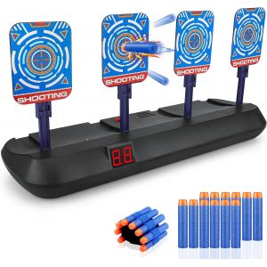 Eryi-Cible Nerf Électronique, Cadeau Ado Garçon 3 4 5 6 7 8 9 10 Ans Jeu Cible Tir Sportif Cible Automatique Avec Effet Sonore 20 Fléchettes Pour Pistolet Nerf Jouet Enfant Cadeaux Anniversaire Noël - Neuf