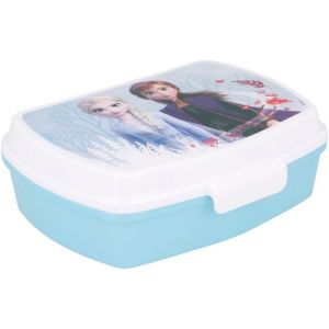 Mdy-- Boîte À Goûter - Lunch Box - Pour Enfant - Crèche - Maternelle - Ecole - Vacances - Repas - 17 Cm - Idée Cadeau - La Reine Des Neiges - Bleu/Blanc - Pour Fille - Neuf
