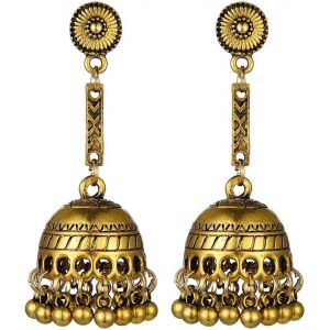 Kal-Boucles D'oreilles Bohèmes Jhumka Jhumki Pour Femmes Et Filles Pompon Traditionnel Boule De Perles Boucles D'oreilles Pendantes Ethniques Indiennes Bijoux Bollywood Oxydés Cadeaux De Mariage - Neuf