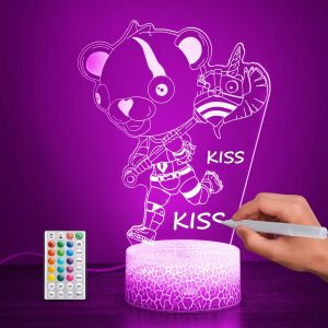 Cuddlle Team Leader Lampe Illusion Led 3d U2013 Veilleuse Diy Avec 16 Modes Changeants De Couleurs, Télécommande, ?Uvres D'art Personnalisées Pour La Décoration De La Chambre À Coucher, Cadeau Uniqu - Neuf