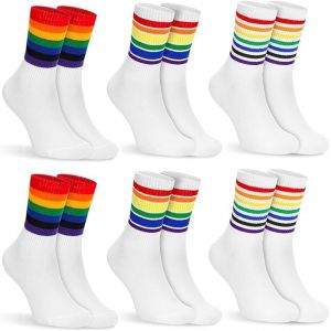 Jgd-Chaussettes Arc-En-Ciel 6 Pi&egrave;ces Taille 37-41 Couleur Arc-En-Ciel Stylish Socks Chaussette Personnalis&eacute; Respirant Chaussettes Unisexe - Neuf