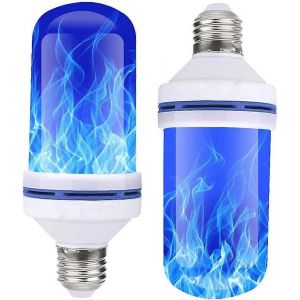 Lot De 2 Ampoules Led E27 &Agrave; Effet Flamme Bleue Vacillante, 4 Modes D'&eacute;clairage, Id&eacute;ales Pour Halloween, No&euml;l, La Maison, Un H&ocirc;tel, Un Bar Ou Une F&ecirc;te. D&eacute;coration - Neuf