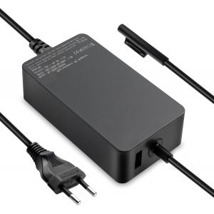 acdsgd-Chargeur Surface Pro, 65W 15V 4A Chargeur pour Microsoft Surface Pro 8/7/6/5/4/3/X, Surface Laptop 4/3/2/1, Surface Book 1/2 & Surface Go 1/2, Tablette Windows 1796 1800 avec Port USB - Neuf