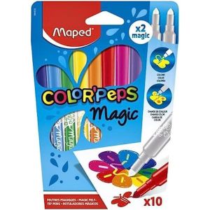 Color'Peps Feutres pour Coloriage Magiques pour Enfant - Encre qui Change de Couleur - 10 Feutres Assortis dont 2 magiques - Neuf