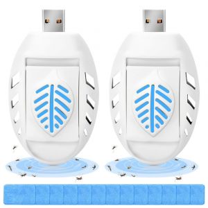 KALANKA-2PCS USB Électrique Anti Moustique avec 90 Plaquettes, Répulsif Moustique, Répulsif Anti Moustiques à Brancher sur USB pour Chambre d'Enfant en été, Utilisation Intérieure et Extérieure - Neuf