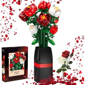Lot De 761 Blocs De Construction De Roses Avec Vase, Kit De Construction Pour Bouquet De Roses, Kit De Construction Pour La Saint-Valentin, La F&ecirc;te Des M&egrave;res, Un Anniversaire, Cadeaux - Neuf