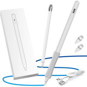 Ensemble de stylets, stylet universel et stylet inclin&eacute; pour Apple iPad 6/7/8/9/10, Mini 5/6, Air 3/4/5, Pro 11""/12,9"", M4/M2, stylet avec poign&eacute;e et embouts de rechange - Neuf
